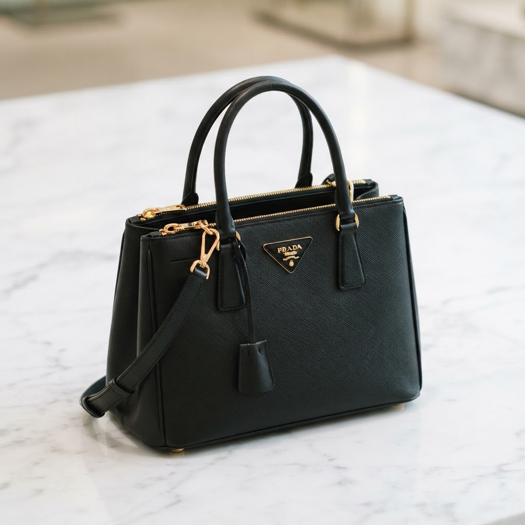 Prada Galleria Saffiano in black, verified authentic