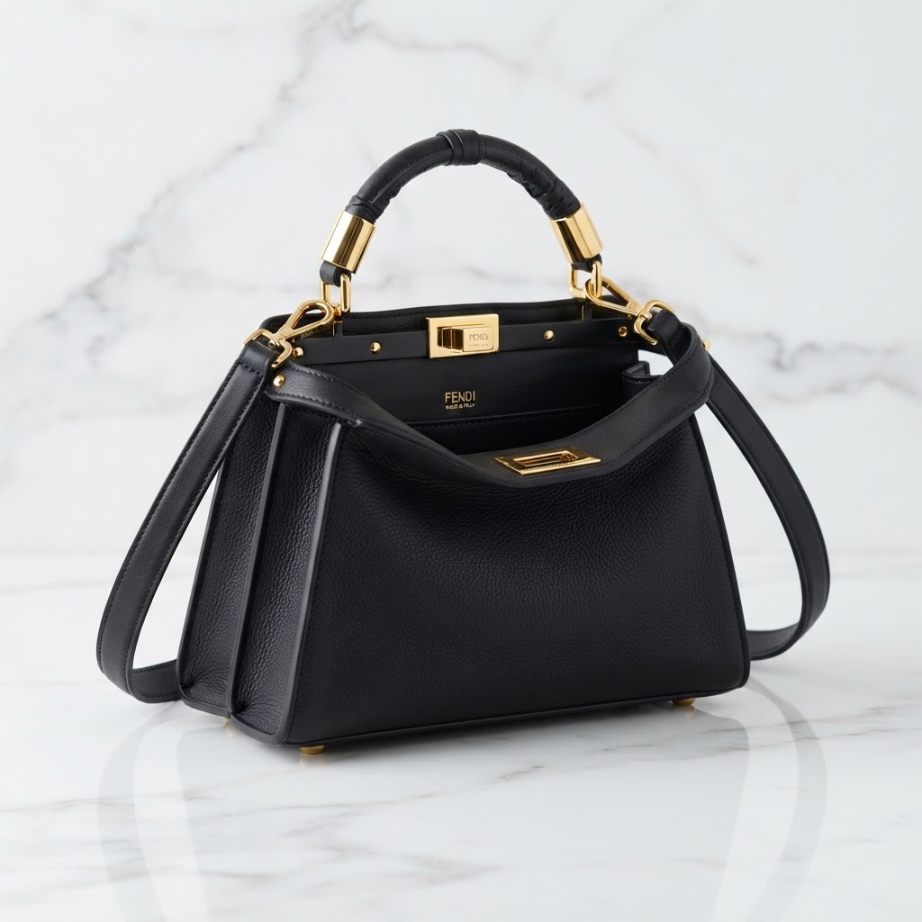 Fendi Peekaboo ISeeU in black leather, verified authentic