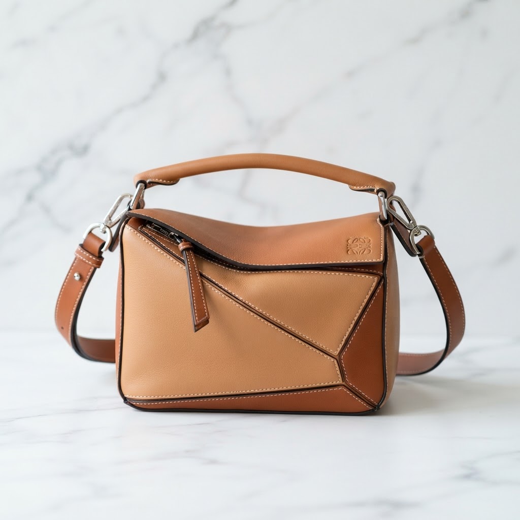 Loewe Puzzle bag in tan leather, verified authentic