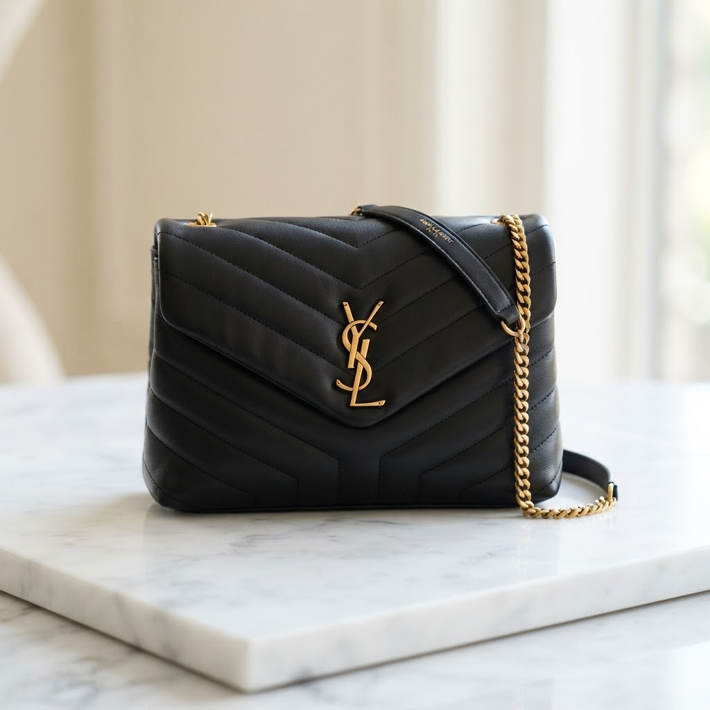 Saint Laurent Loulou in black quilted leather, verified authentic
