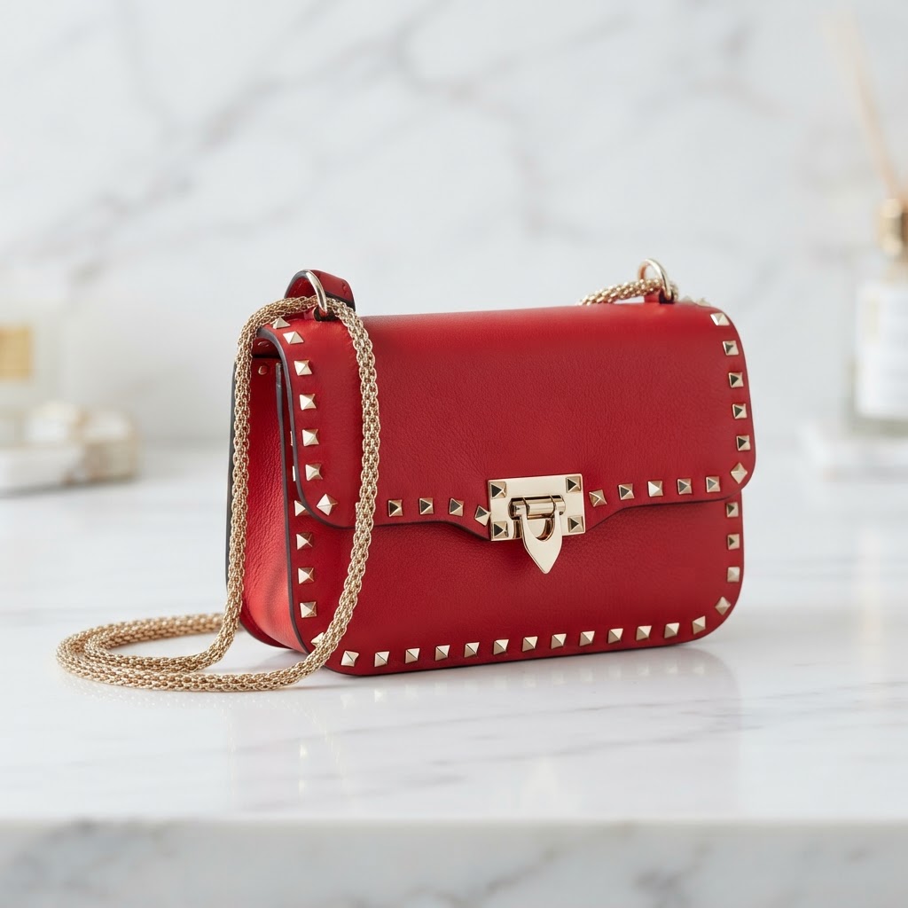 Valentino Rockstud in red leather, verified authentic