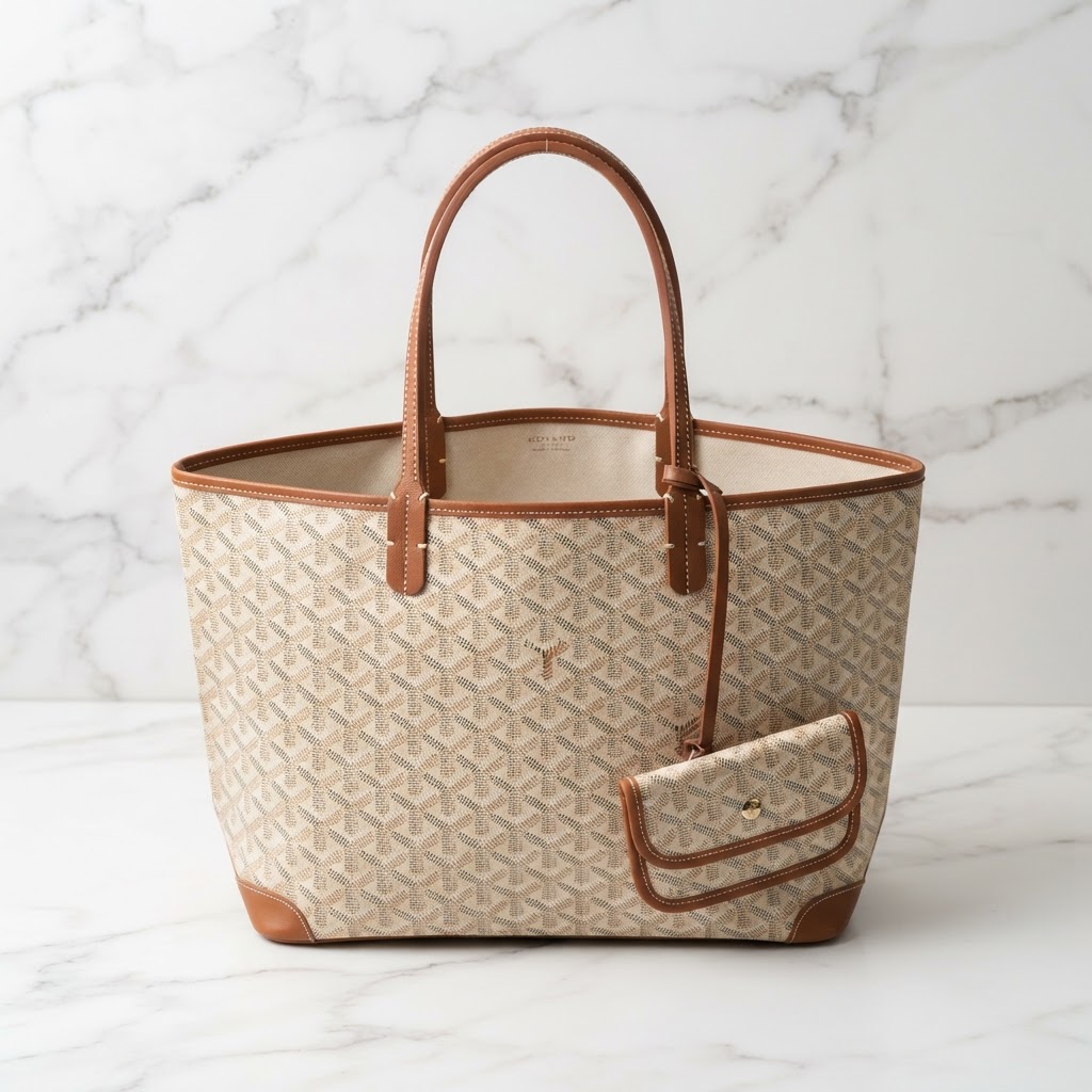 Goyard Saint Louis tote in beige, verified authentic
