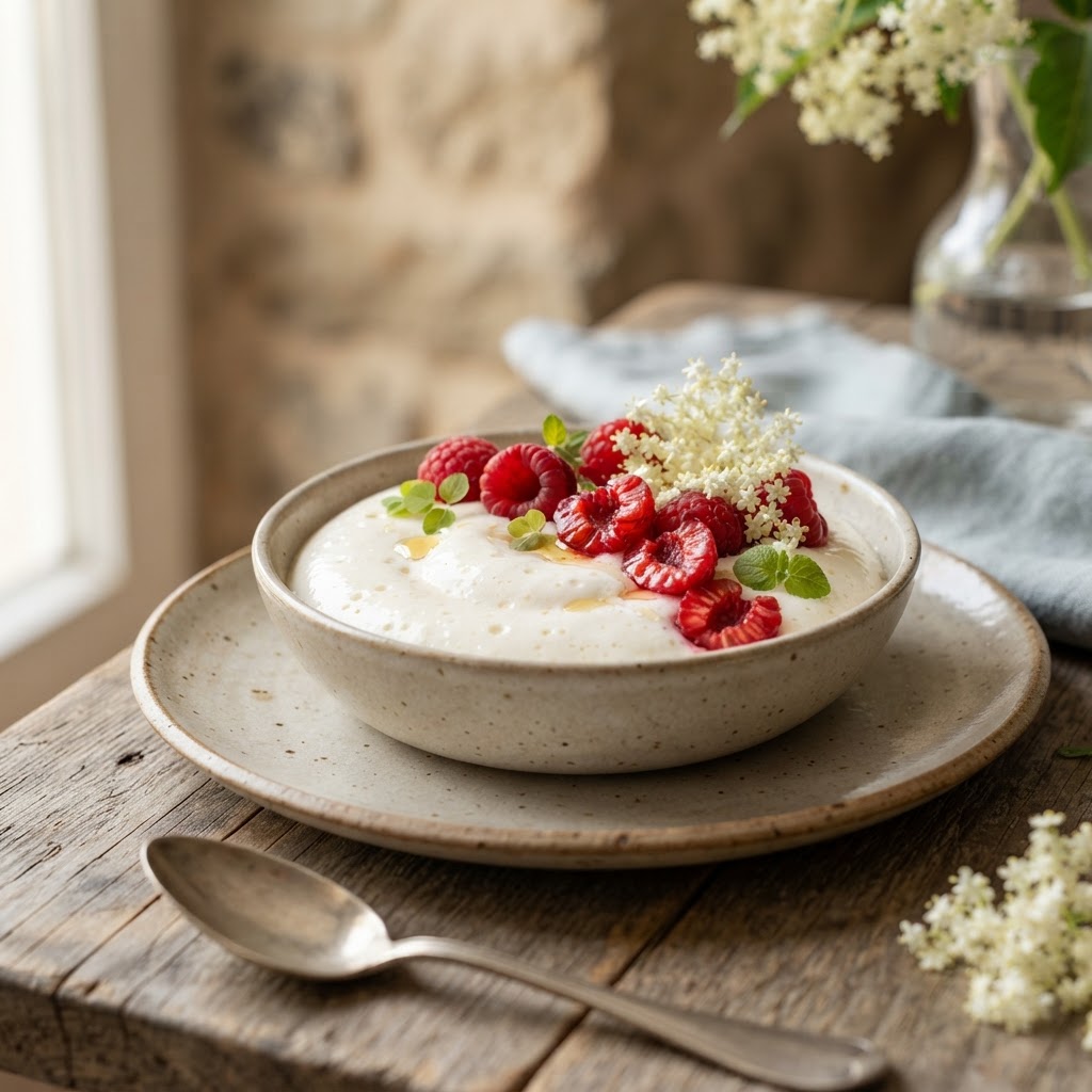 Holunderblüten-Joghurt-Mousse