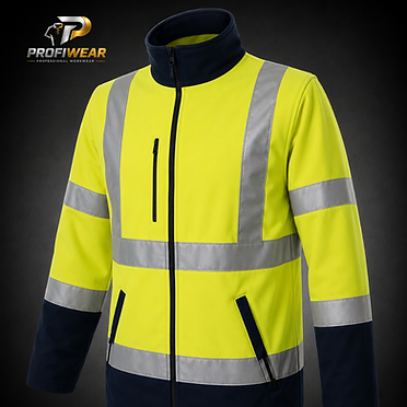 ProfiWear — Lot 183 — 268 high-visibility yellow/navy softshell jackets with detachable sleeves