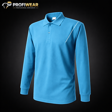 ProfiWear — Lot 064 — 286 blue long-sleeve polo shirts with pocket