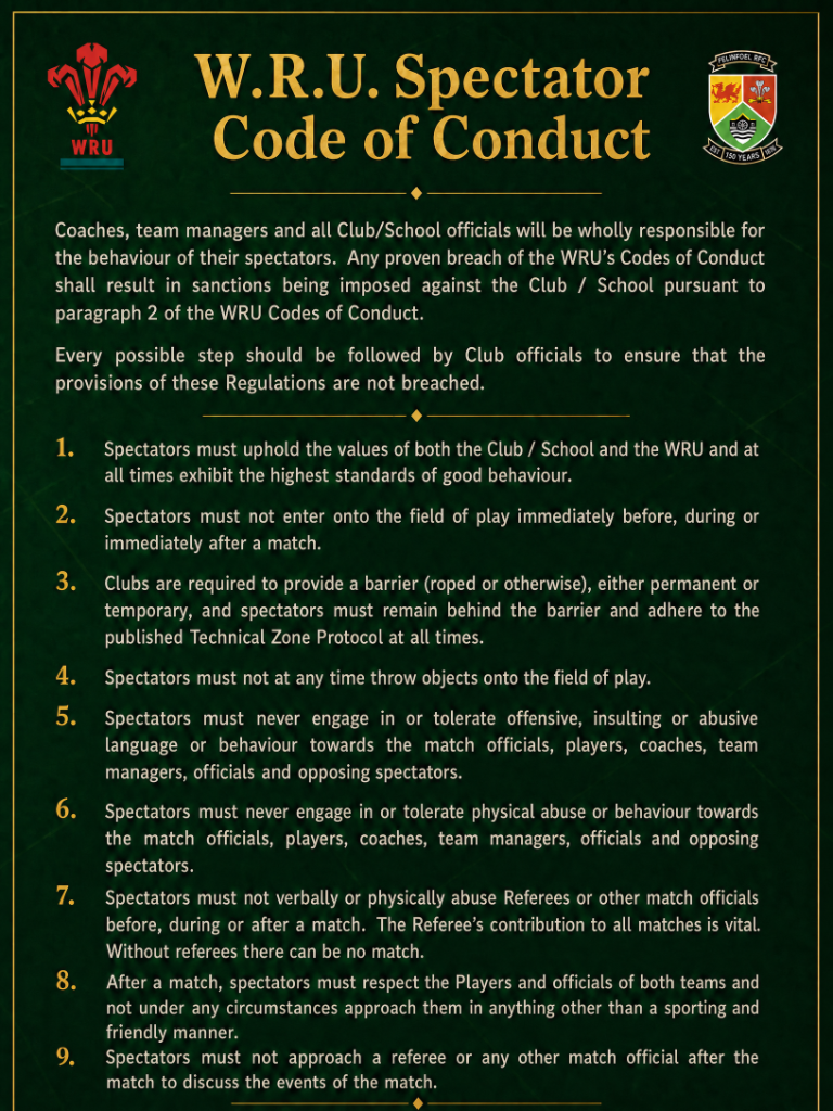 W.R.U. Spectator Code of Conduct
