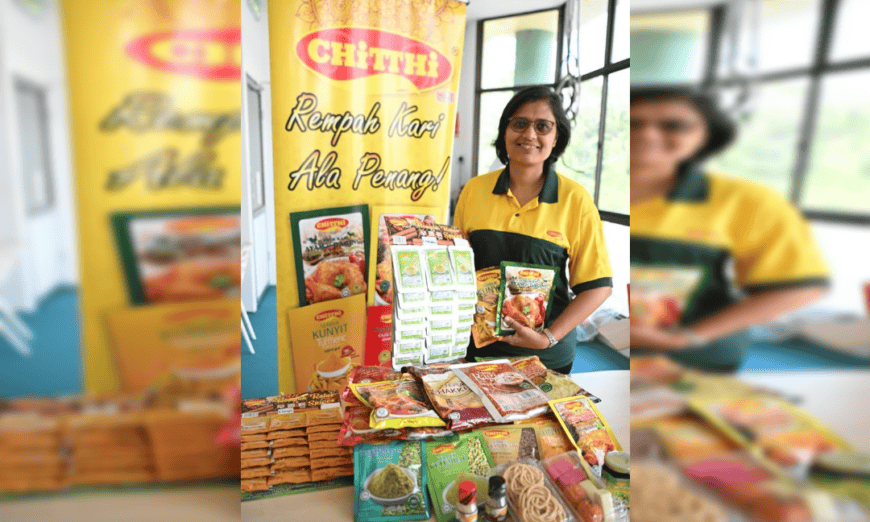 G. Ganga Devi Ganesh, founder of Chitthi Spice, showcasing the product range at an exhibition