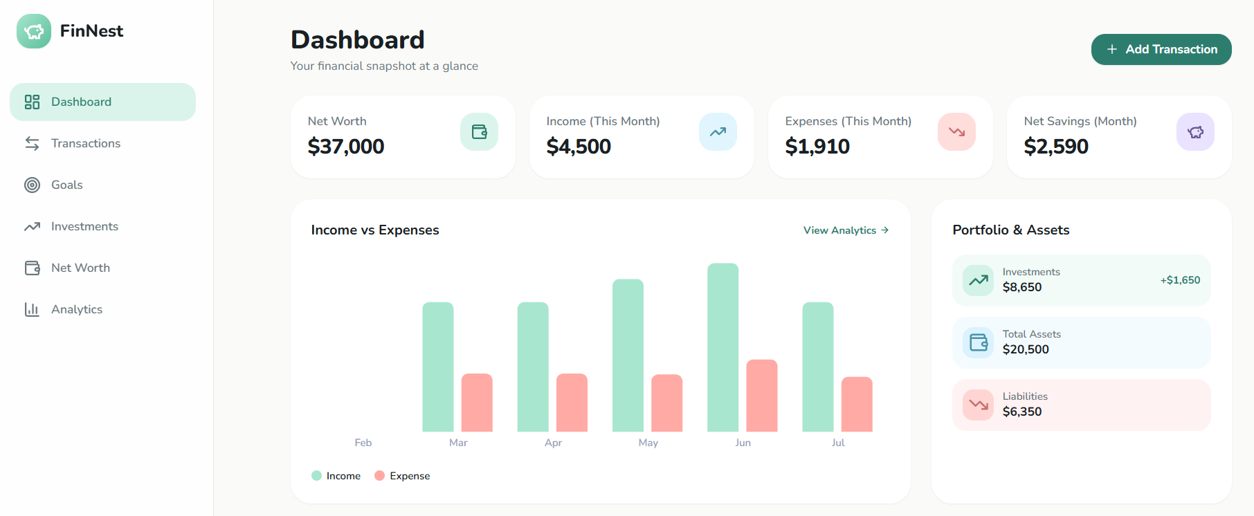 Personal Financial Tracker template preview