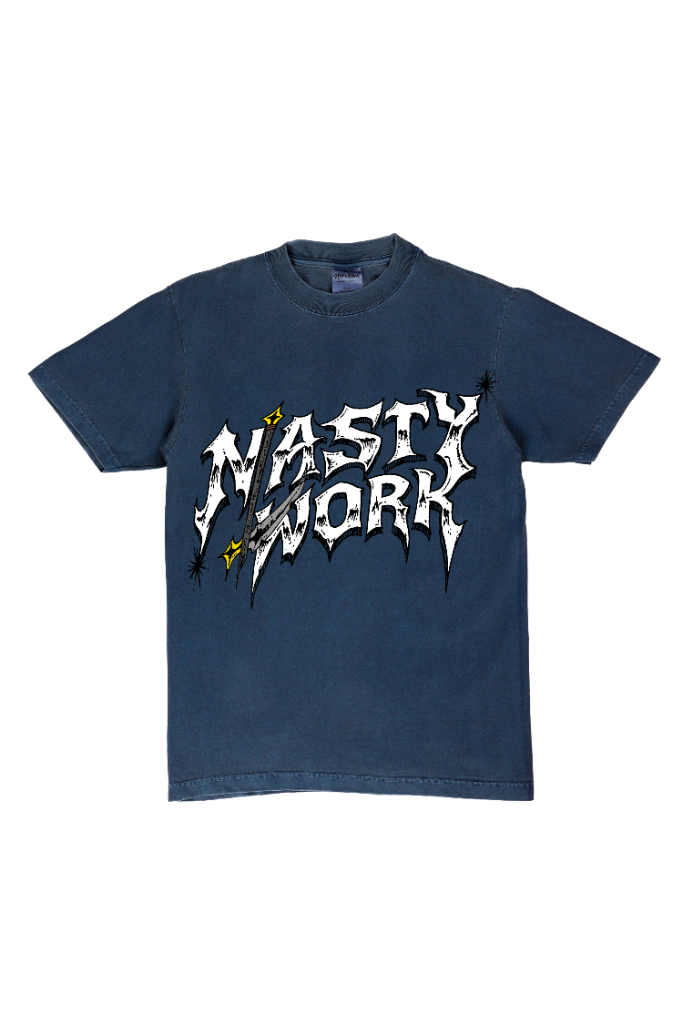 NASTY WORK Tee — Indigo Wash