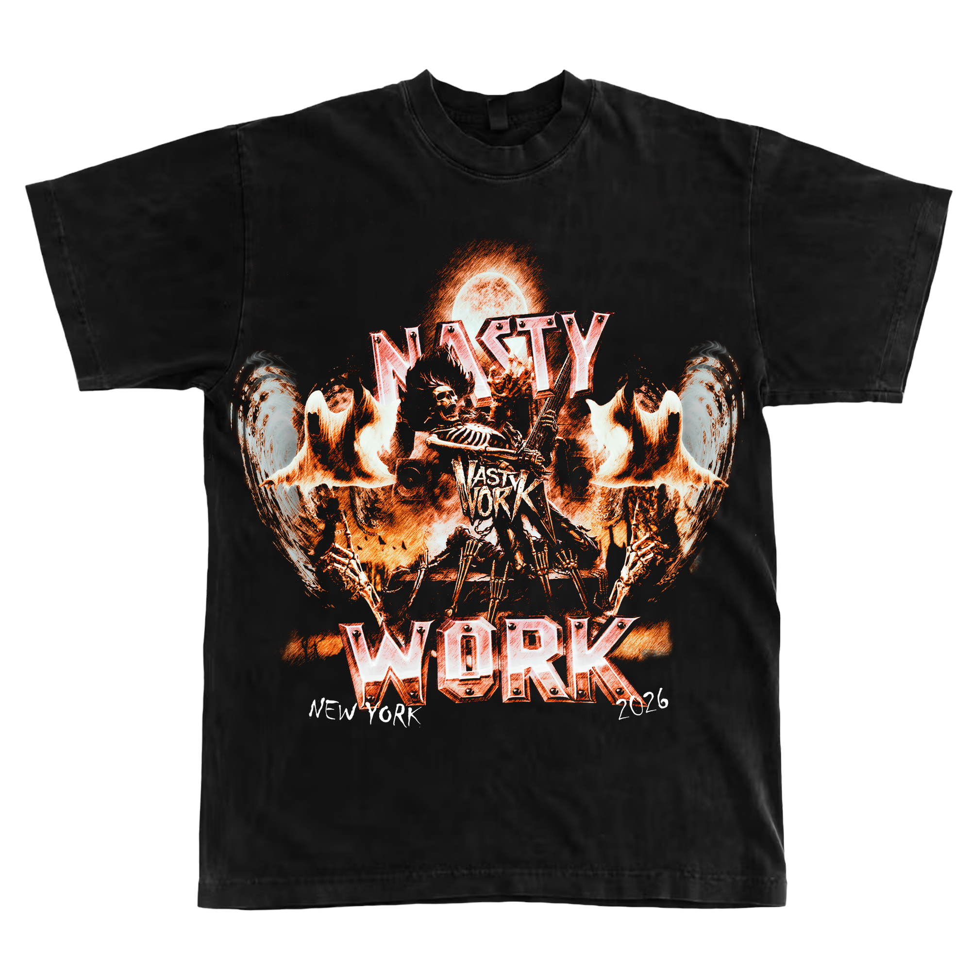 NASTY WORK Rock Tee — Fire