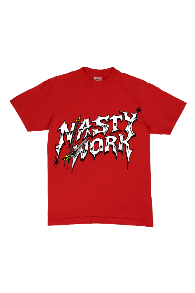NASTY WORK Tee — Signal Red