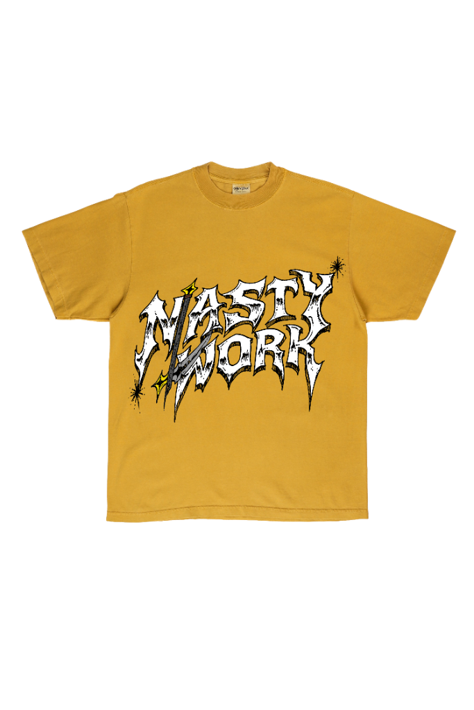 NASTY WORK Tee — Mustard Gold