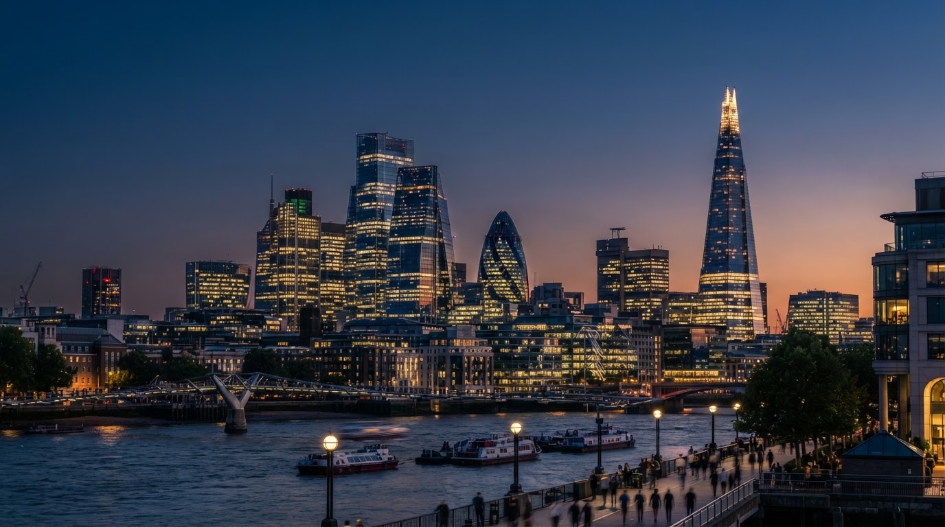 London financial district skyline
