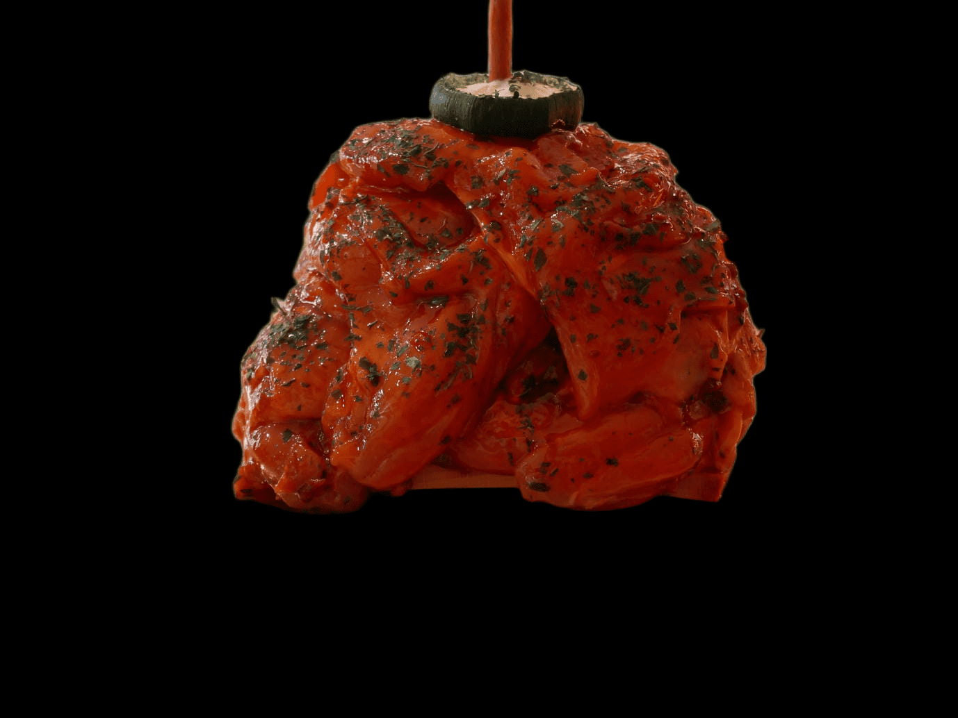 Broche de kebab mariné paprika (cuisse de poulet)