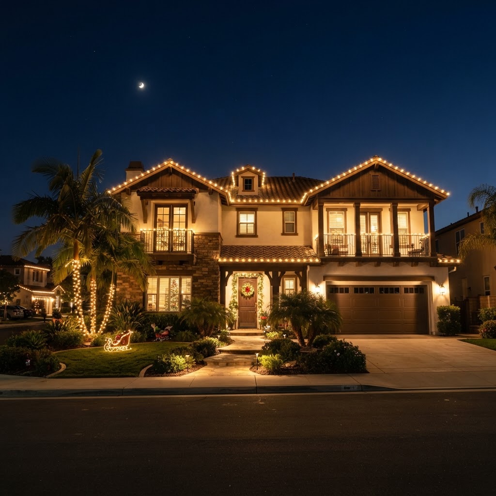 San Diego home with professional C9 Christmas lights