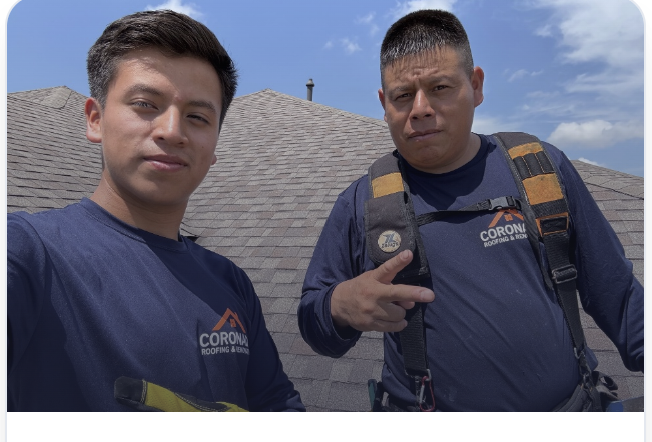 Coronado Roofing crew on a Houston roof for an inspection