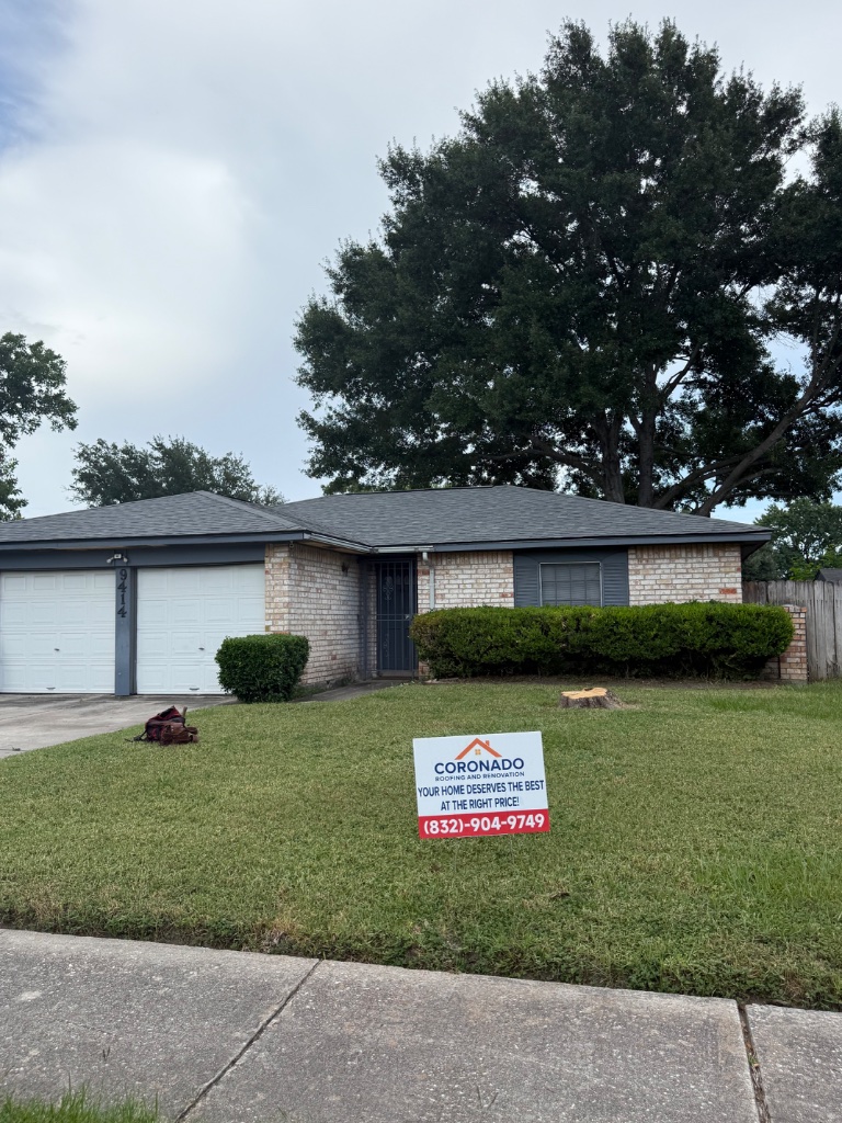Roof repair in progress by Coronado Roofing crew