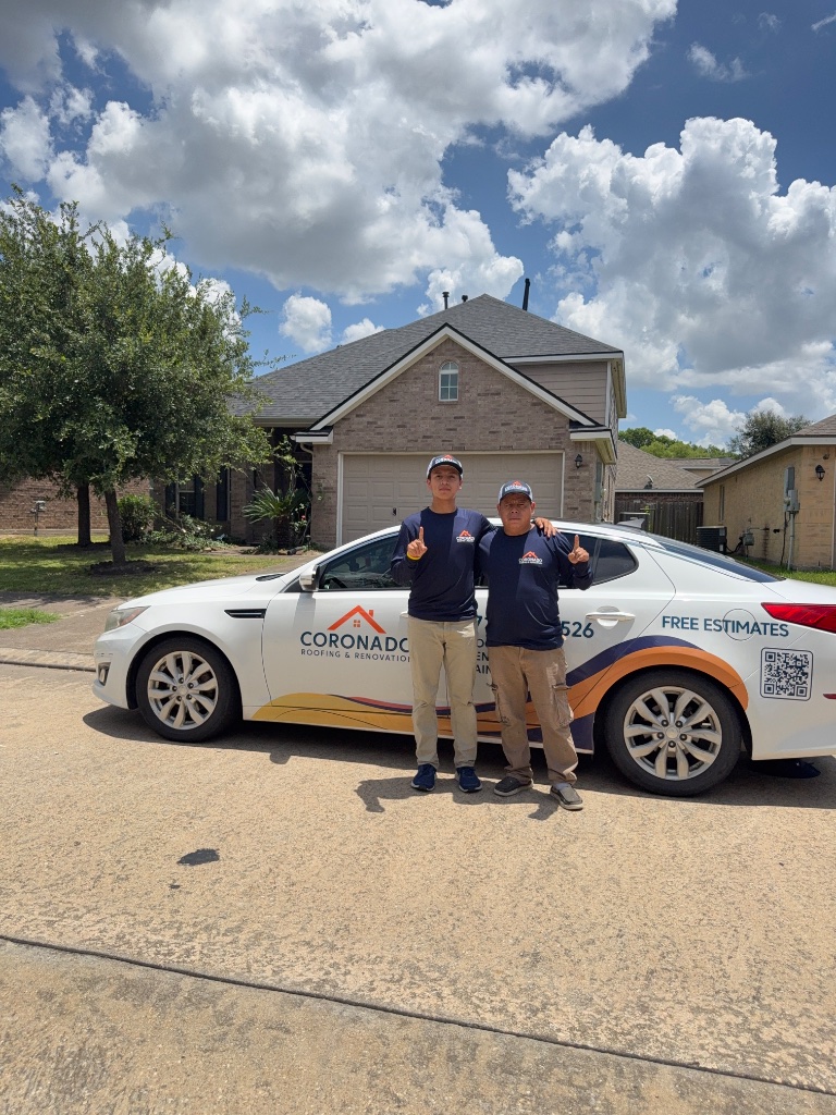 Coronado Roofing crew at a Houston job site
