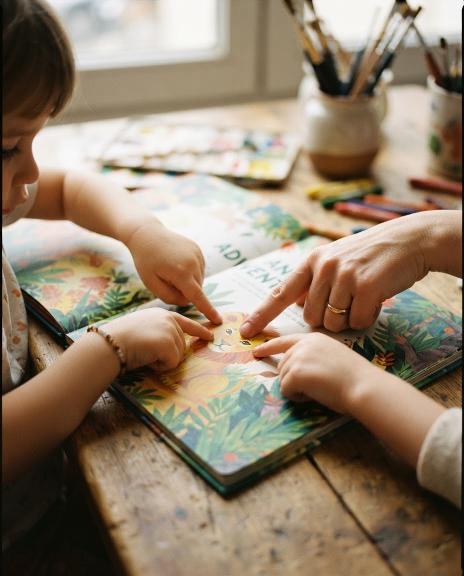 Enfants jouant avec des blocs colorés