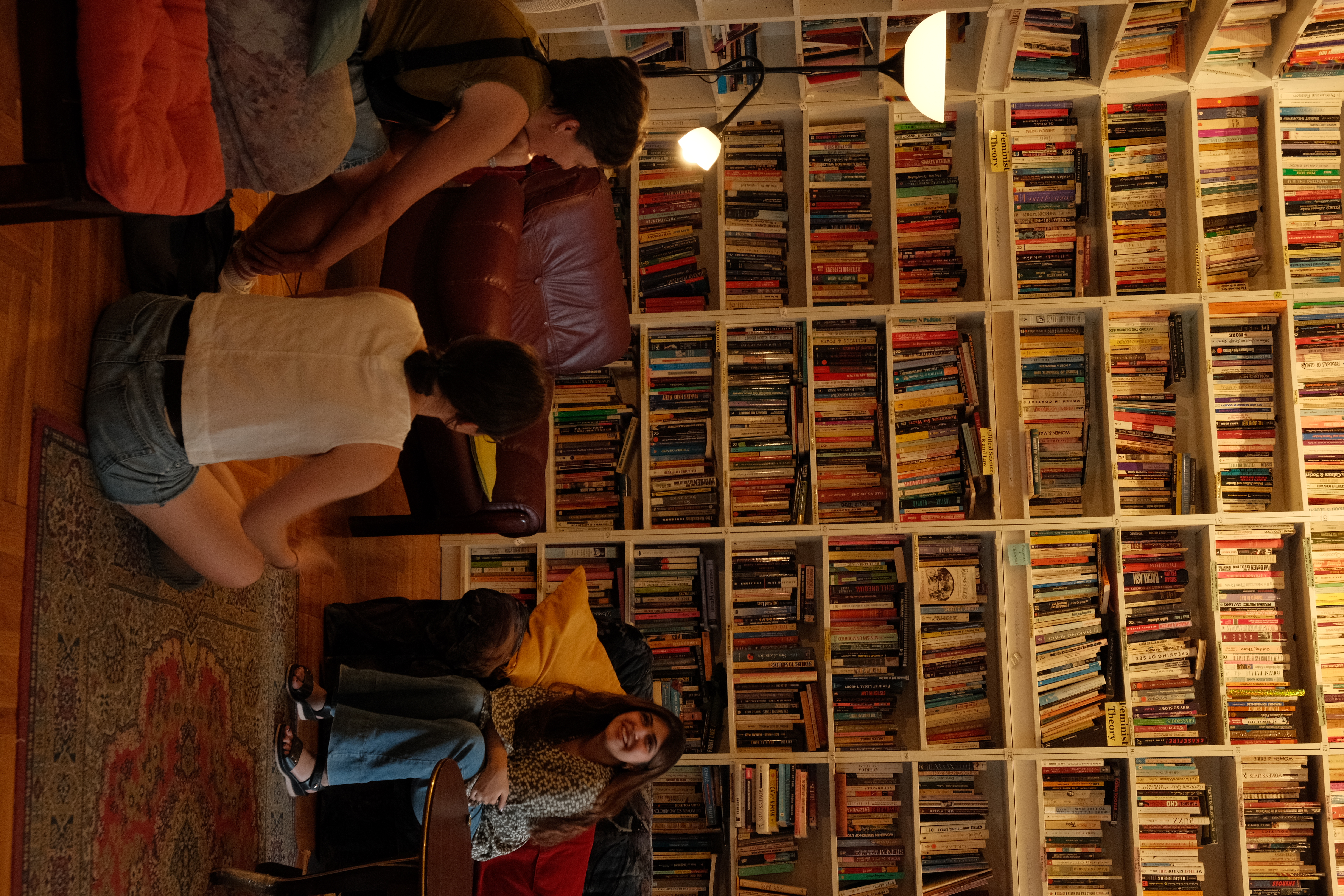 Bookshelves and reading table