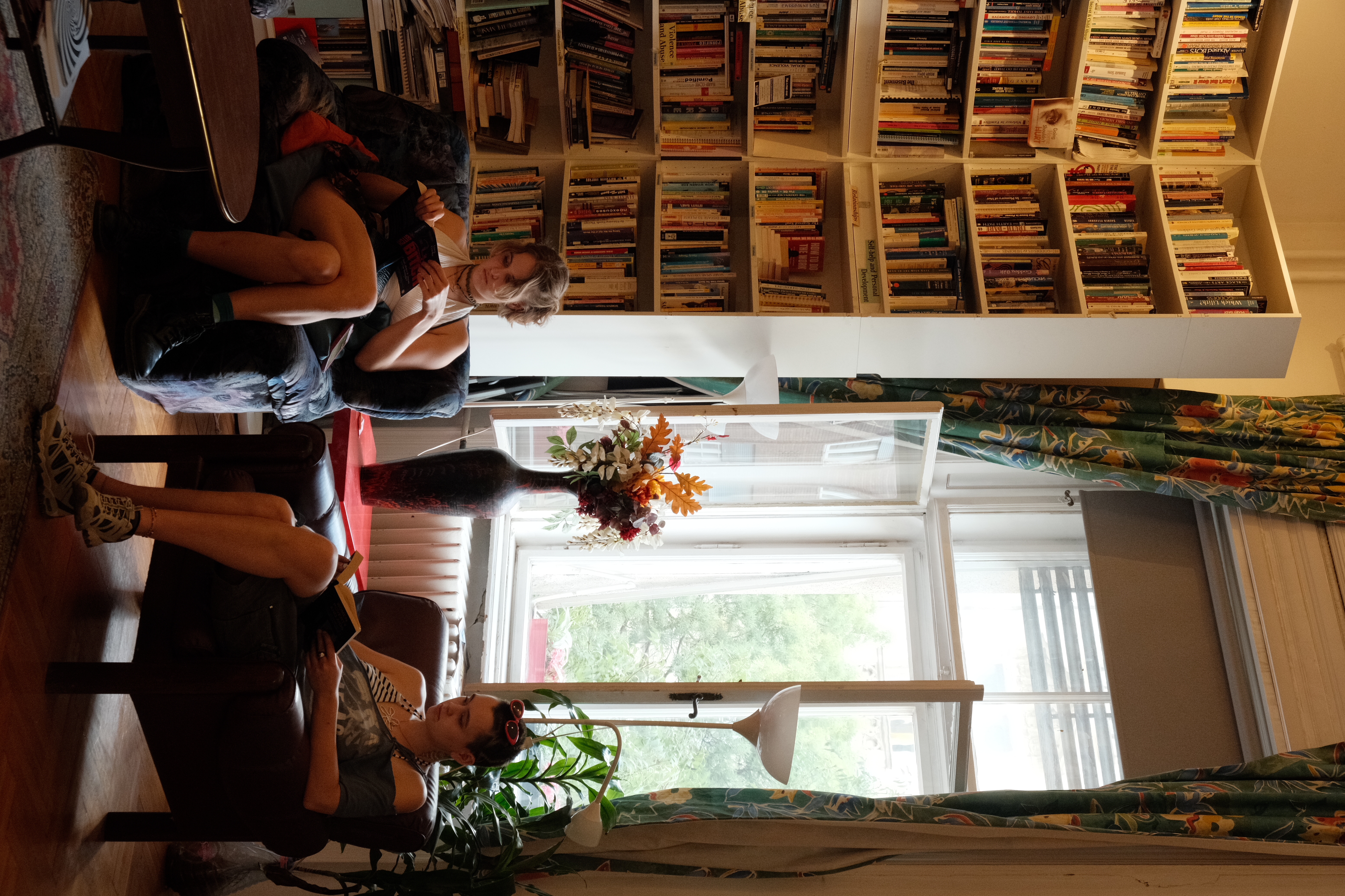 Reading in the armchairs