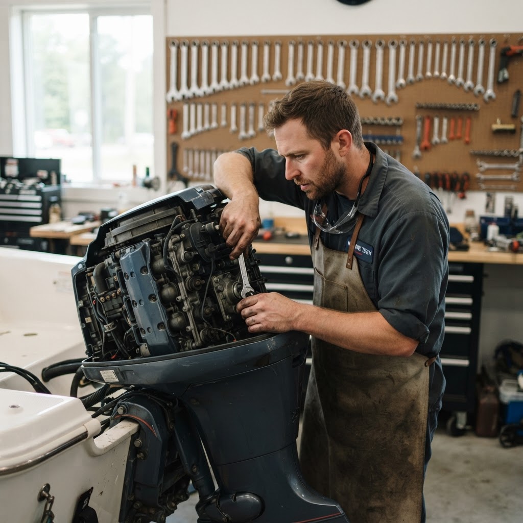 Marine mechanic at work