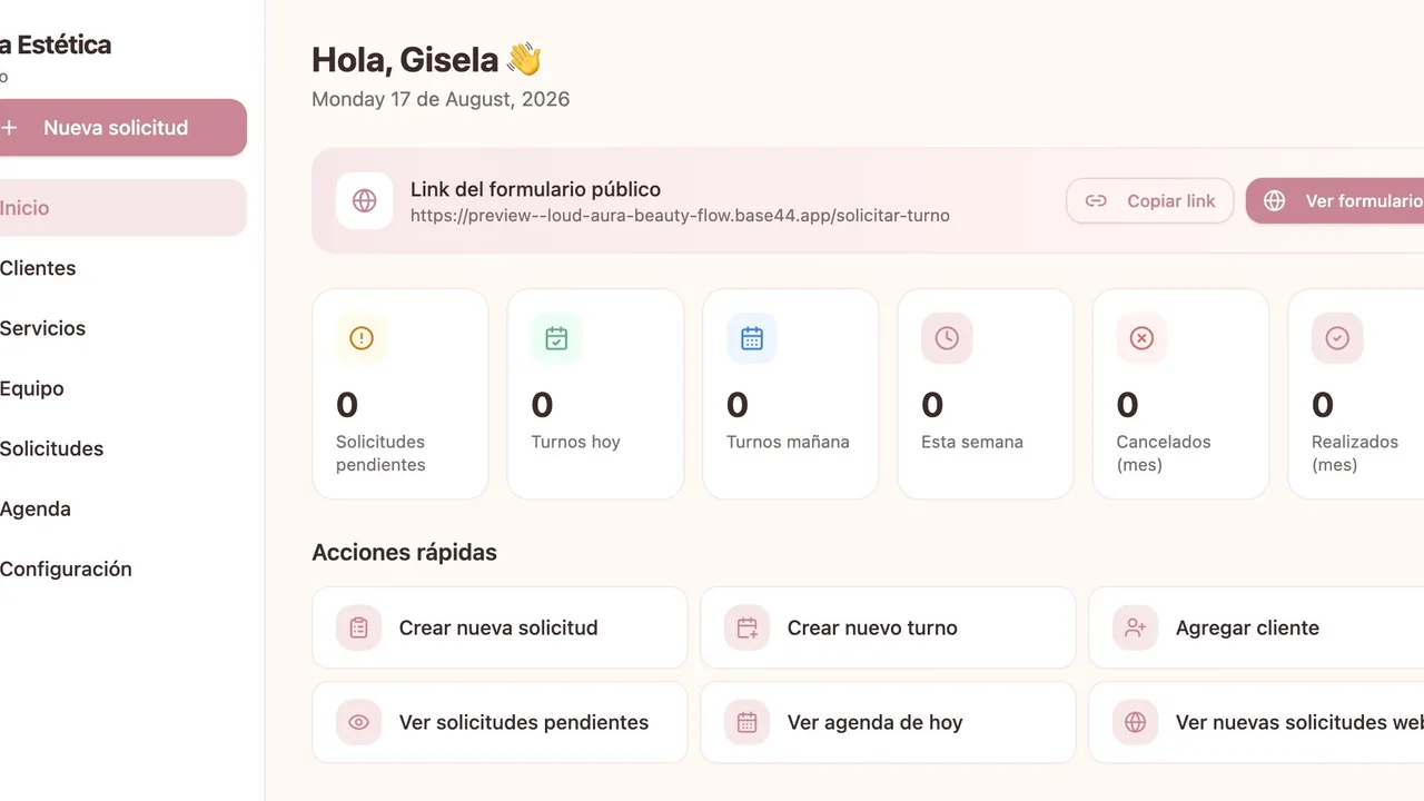 App para Centros de Estética template preview