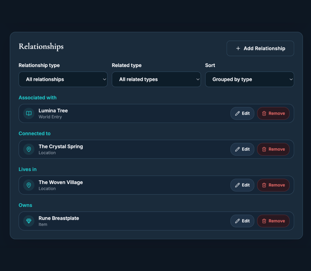 Relationship Engine showcase preview