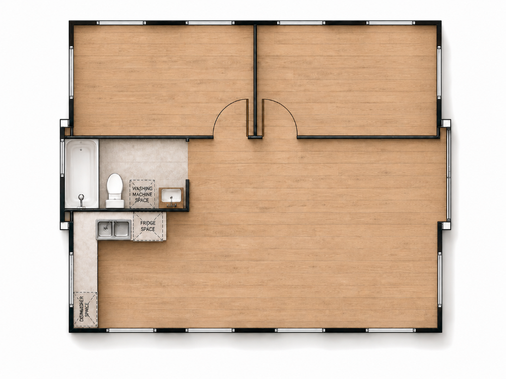 Catalyst Two Bedroom — Two-bedroom layout ideal for families or guests.