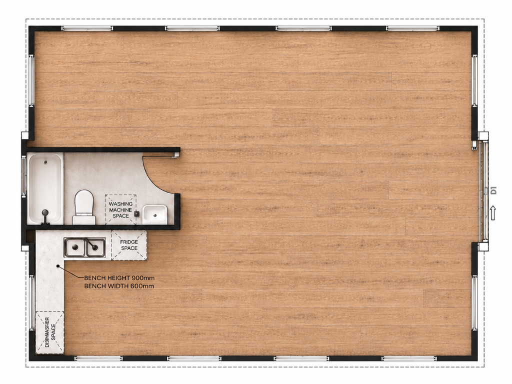 Catalyst Open Plan — Open-plan layout maximising living and dining space.