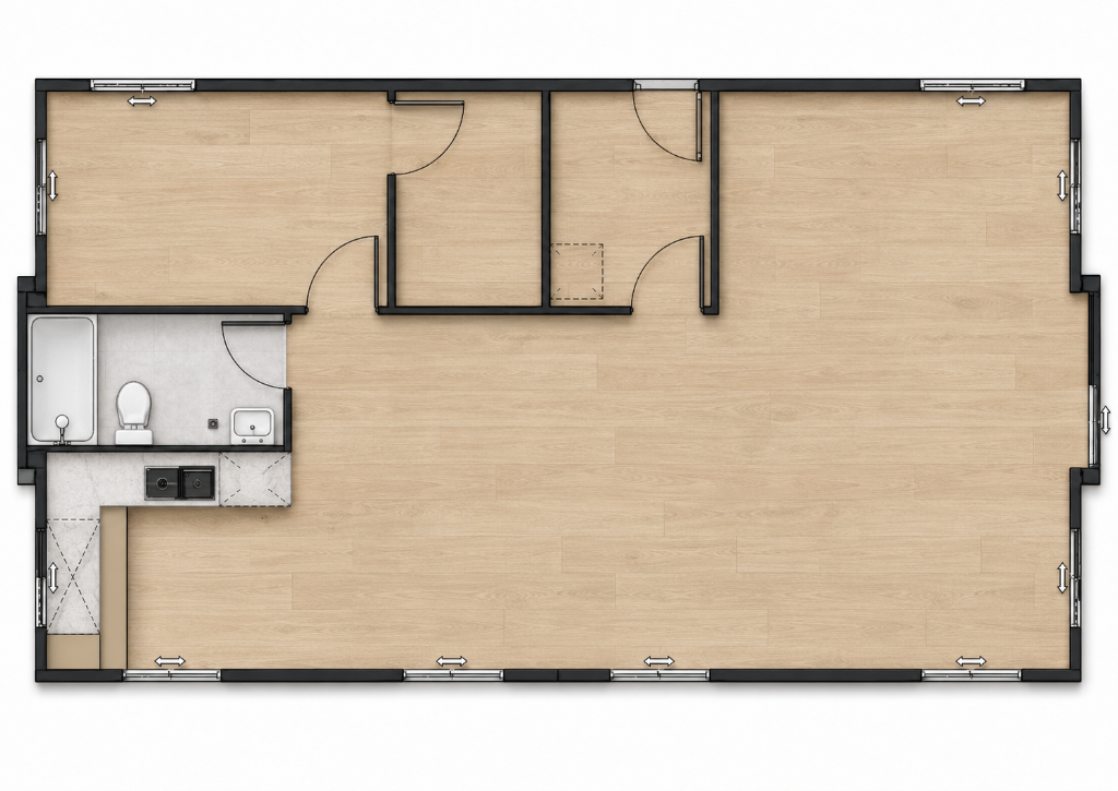 Karlen One Bedroom / 1 x Laundry floor plan