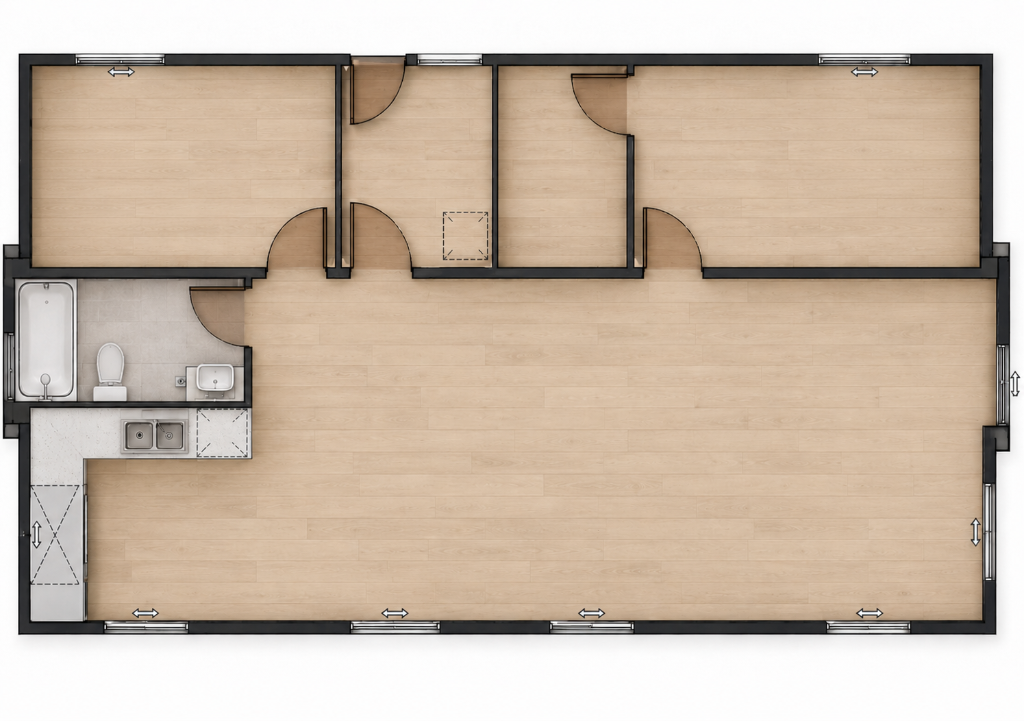 Karlen Two Bedroom / 1 x Laundry (LH) / 1 x WIR (RH) floor plan