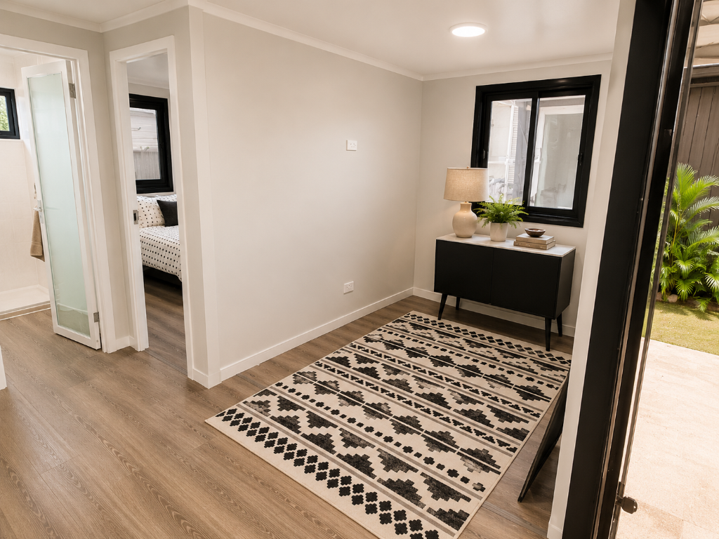 Boutique Living — Warm, light-filled living space with premium finishes throughout.