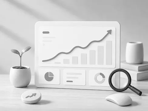3D data analytics dashboard showing growth trends and performance charts for scaling businesses