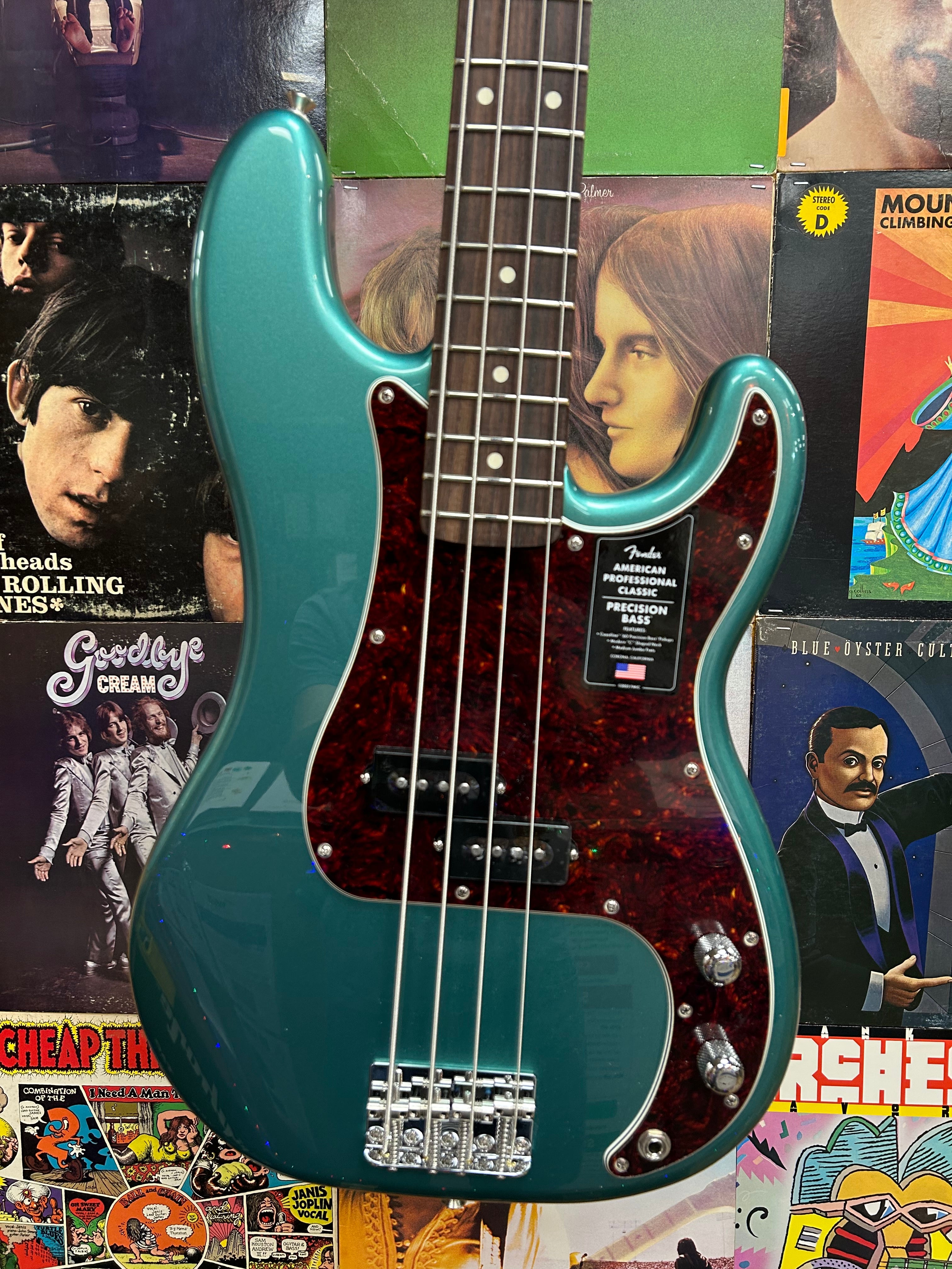 Fender American Professional Classic Precision Bass - Faded Sherwood Green Metallic