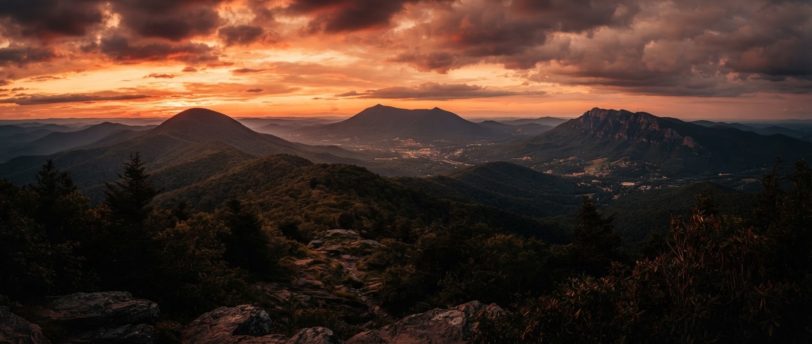 Appalachian mountains at golden hour