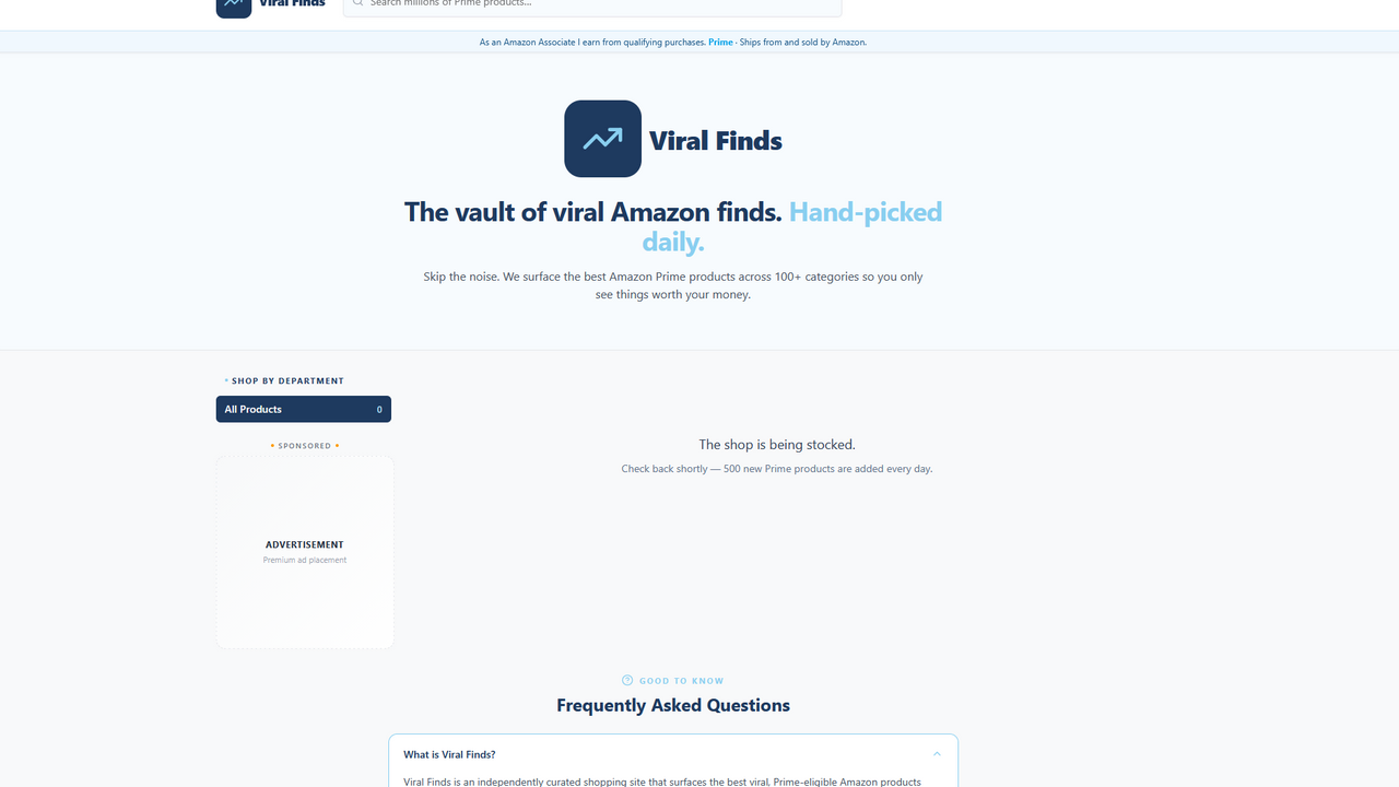 Automated Amazon Affiliate Site template preview