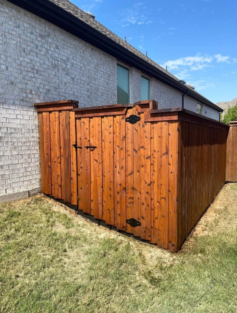 Restored and stained wood posts and beams