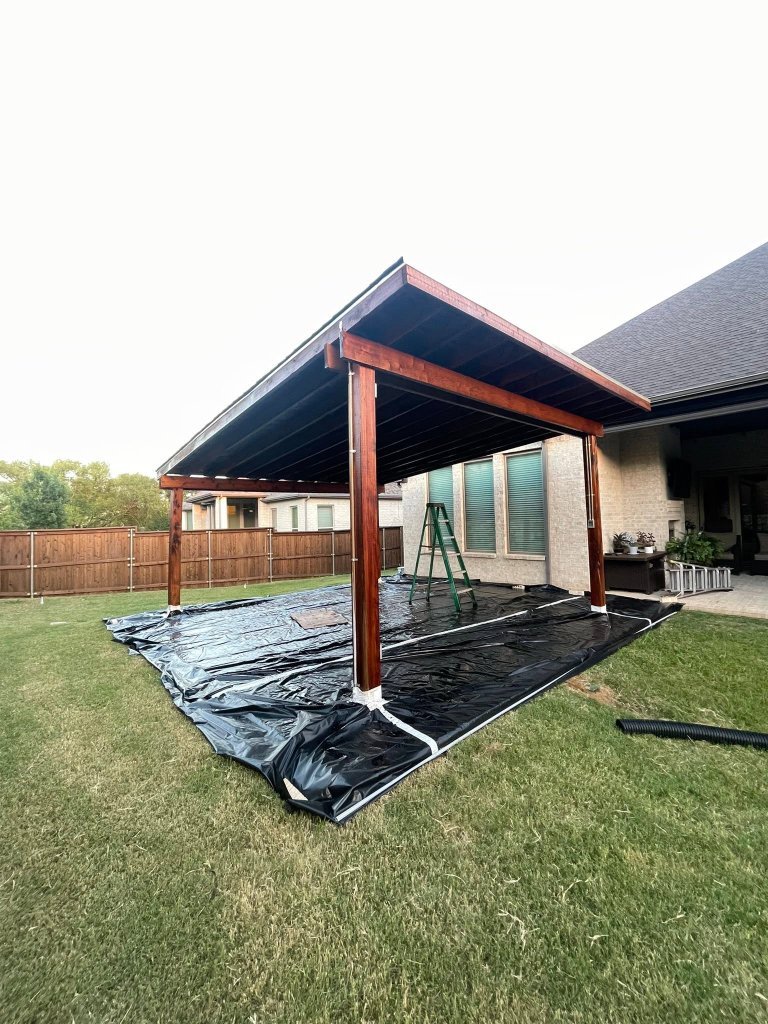 Re-stained wood fence and gate in North Texas