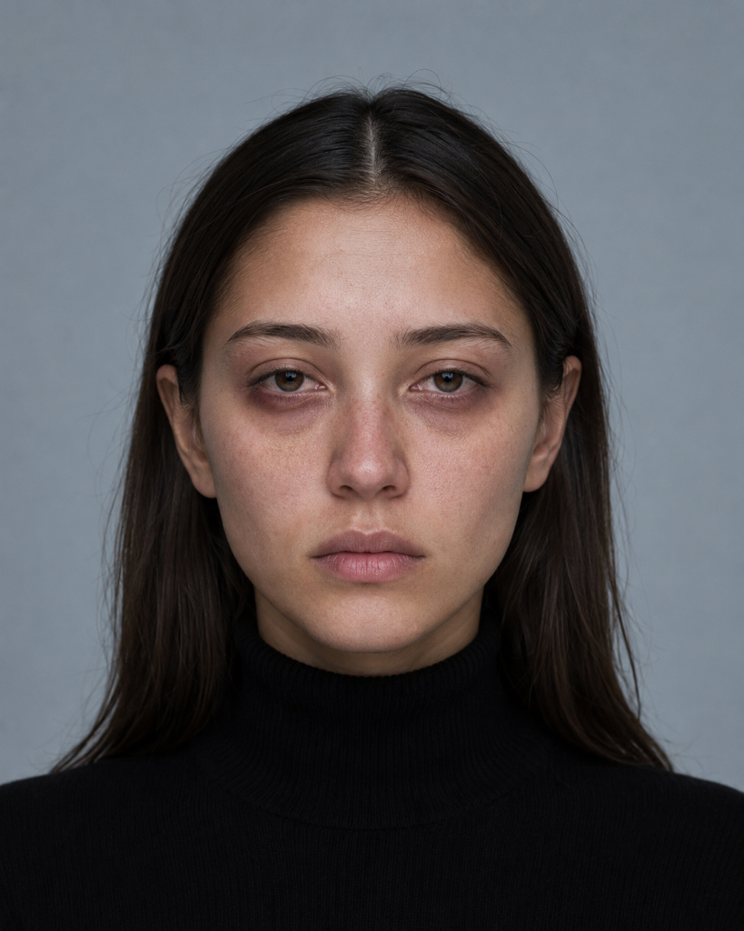Visage fatigué après une mauvaise nuit