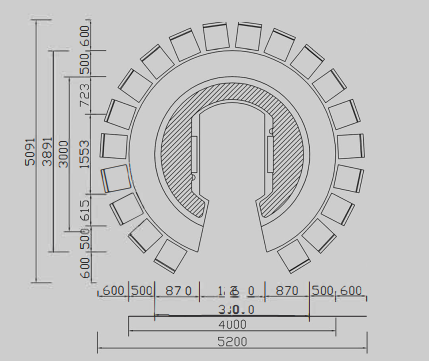 Round-Furnace Teppanyaki Table