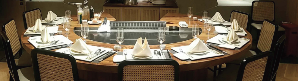 Round Teppanyaki Table