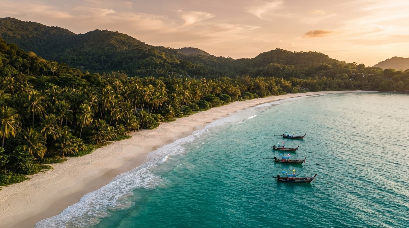 Aerial view of Kamala Beach, Phuket