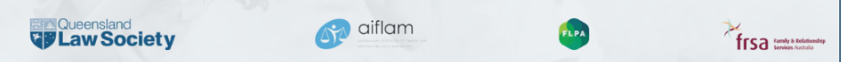 Queensland Law Society, AIFLAM, FLPA, and FRSA organizational logos