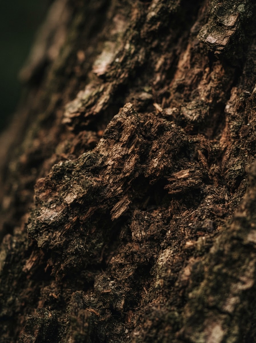 An extreme close-up macro photograph of textured natural material with dramatic soft directional lighting