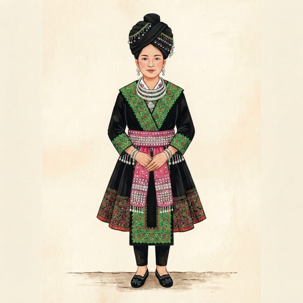 Hmong, Xieng Khouang (Laos) traditional clothing