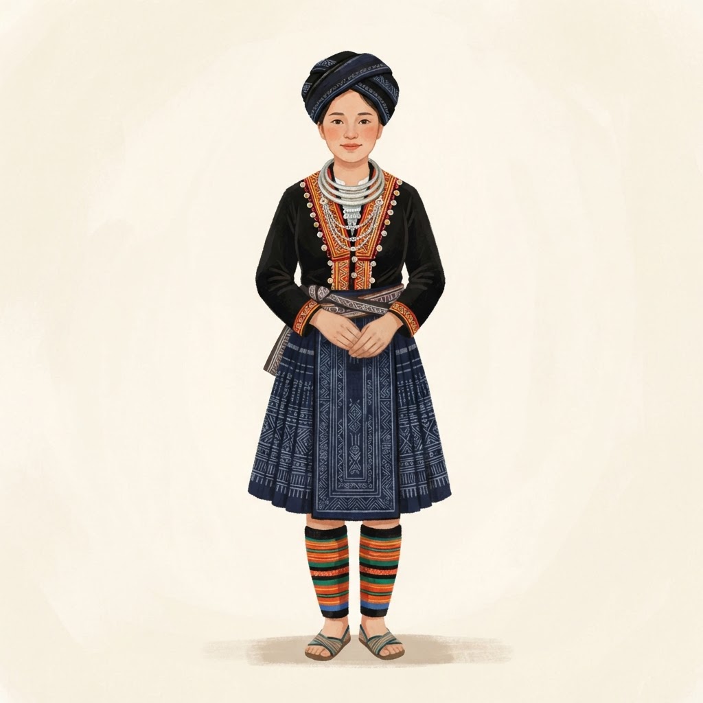 Green Hmong, Chiang Mai (Thailand) traditional clothing