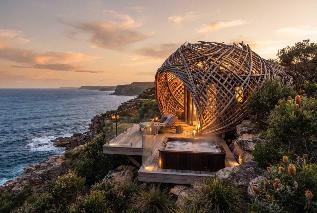 Aura Nest — sculptural two-storey modular dwelling