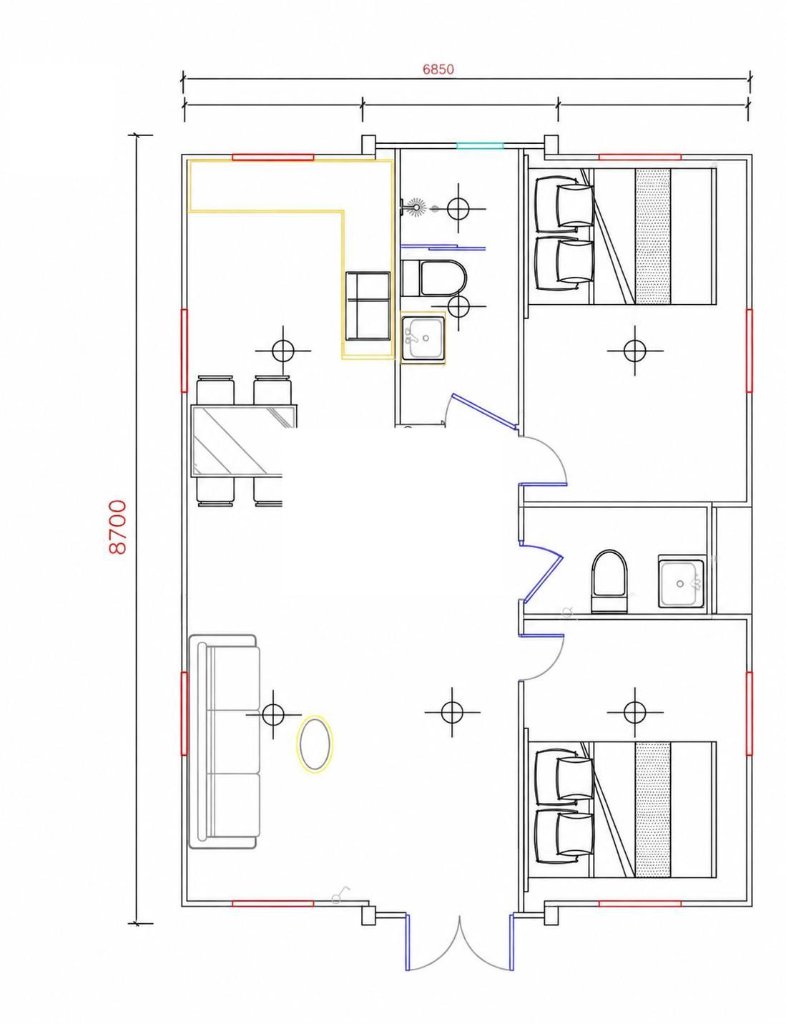 Vista Duo floor plan — 6850mm × 8700mm