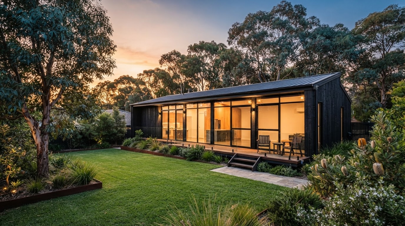 Modern secondary dwelling in Australian bushland